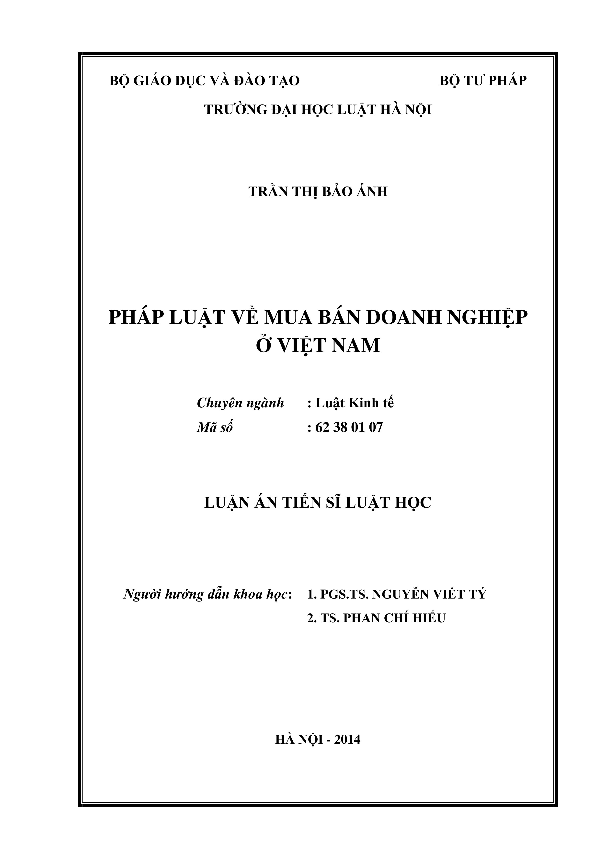 Pháp luật về mua bán doanh nghiệp ở Việt Nam