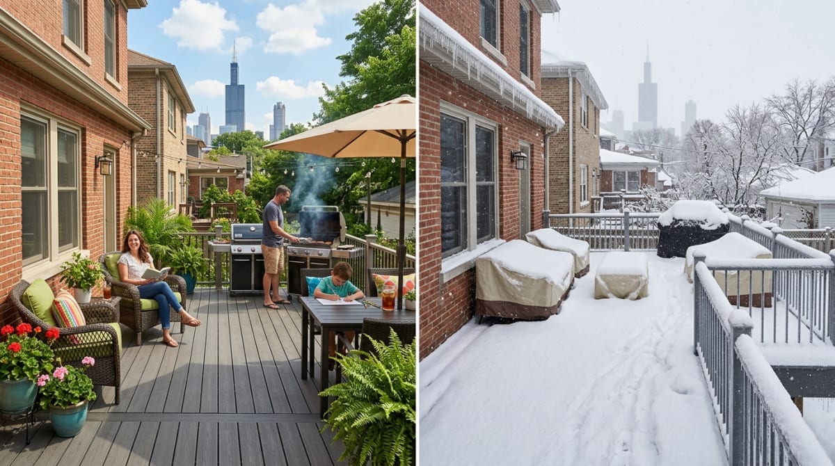 Featured project image for Chicago Deck Weather Durability How Freeze-Thaw Cycles Affect Wood vs Composite Performance