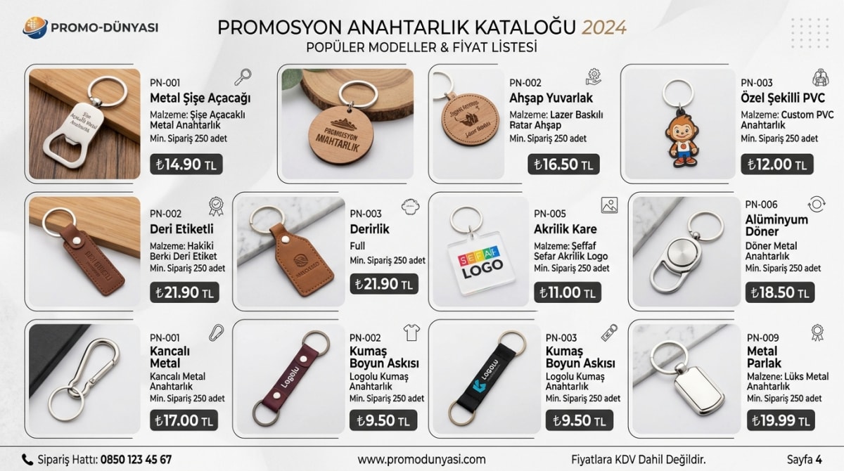 En Popüler Promosyon Anahtarlık Modelleri ve Fiyatları 2026