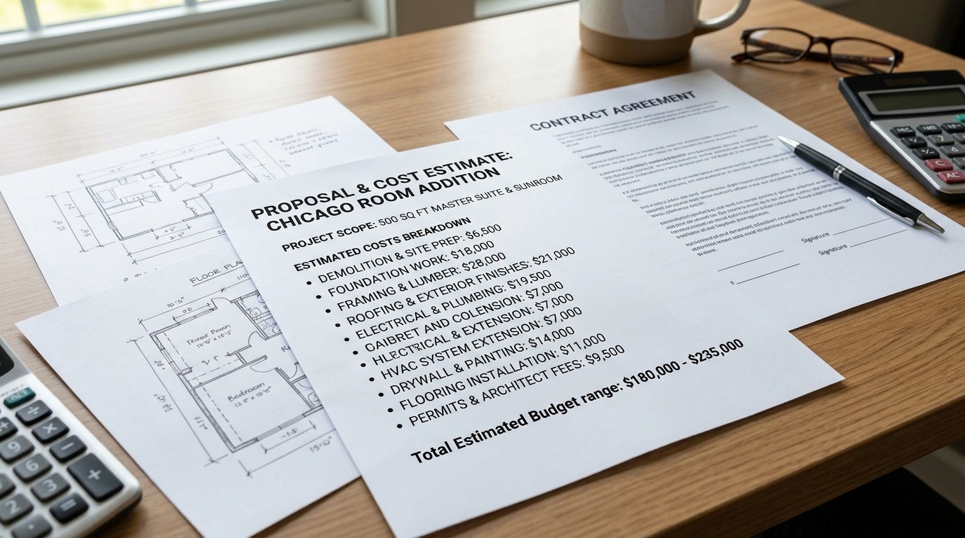 second story addition cost Chicago suburbs