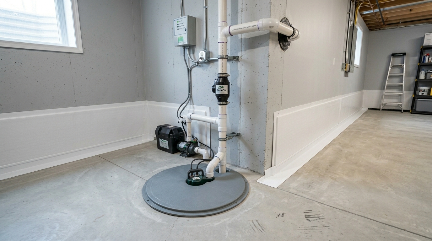 Interior sump pump and drainage system for Chicago basement moisture management