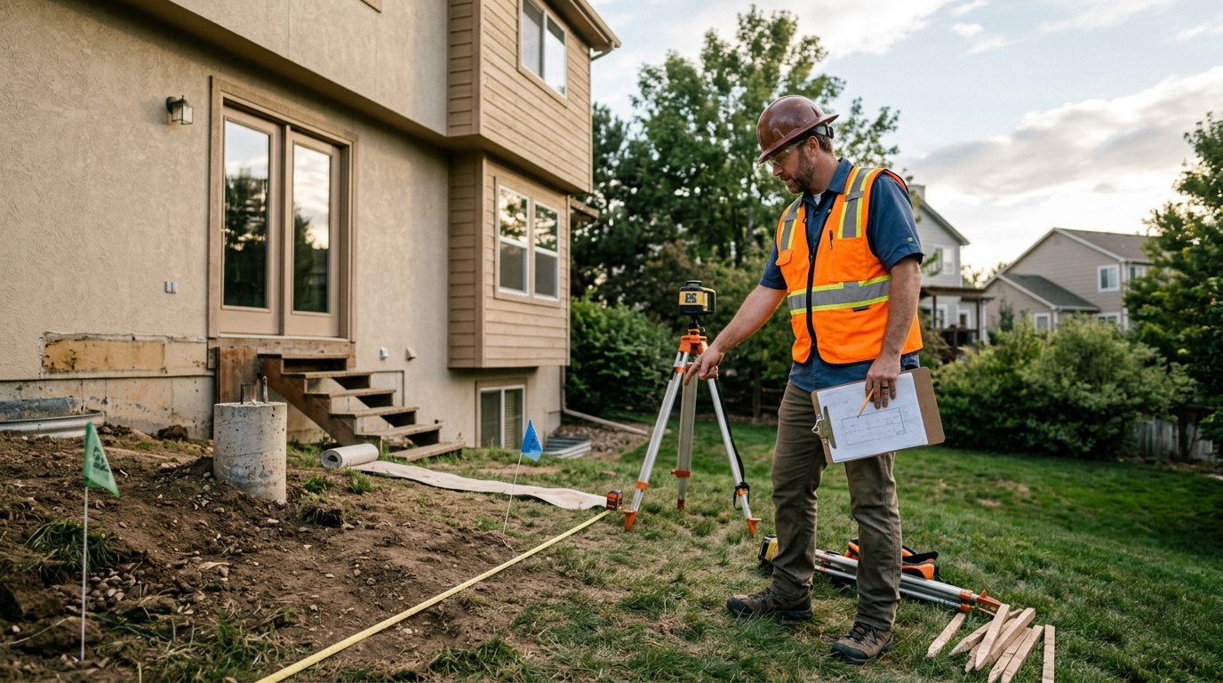 Contractor discussing deck material options, warranty coverage, and construction timeline with homeowner
