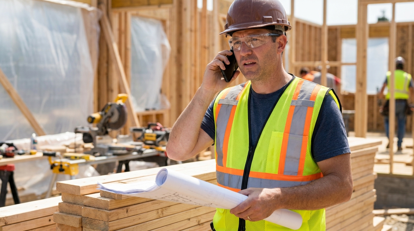 Building inspector conducting multiple inspection stages during kitchen and bathroom remodeling project
