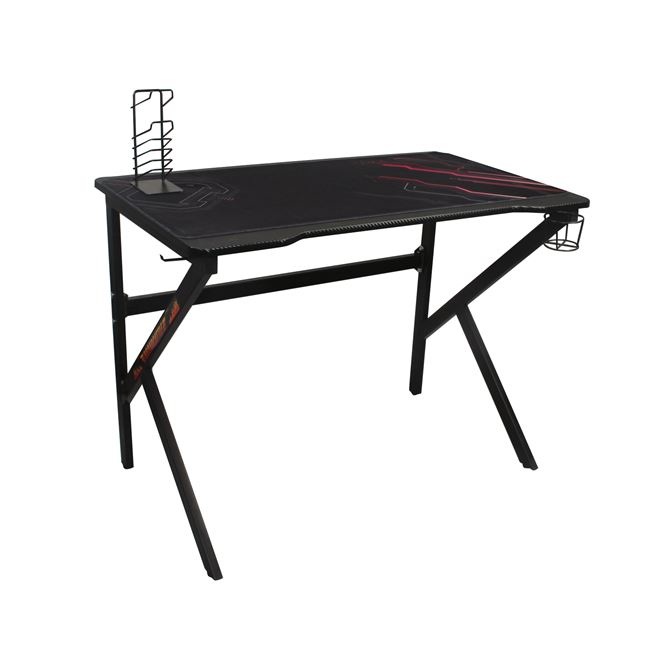 GAMING Γραφείο 100x60cm Μέταλλο Βαφή Μαύρο
