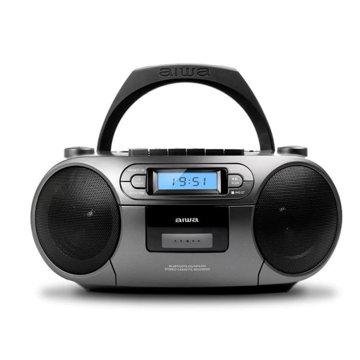 RADIO CD PORTATIL CON BLUETOOTH USB AIWA BBTU300BL