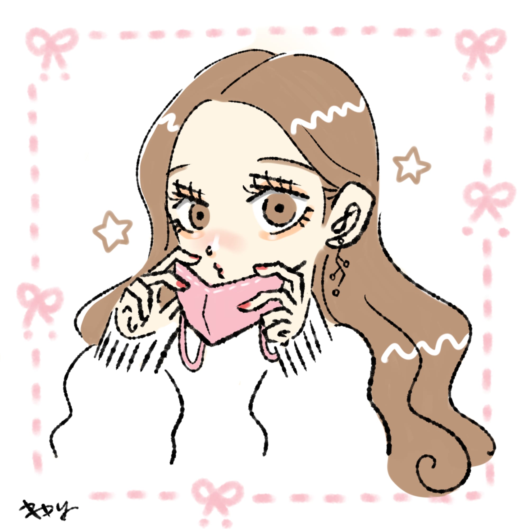 マスクを外す女の子 By キャリー Captors イラストレーターをサポートするイラストsns