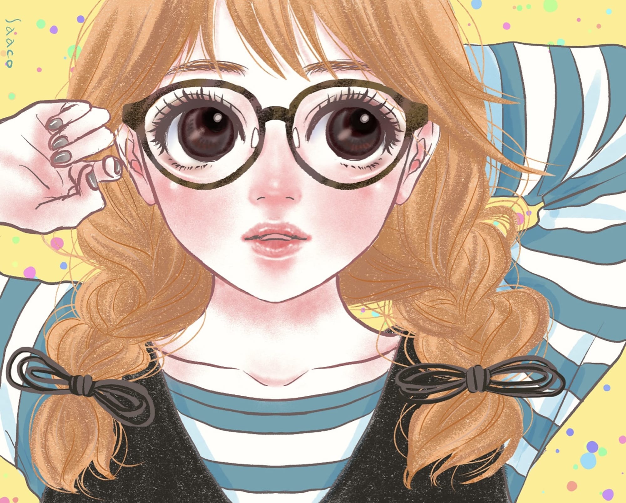 メガネの女の子 By Saaco Captors イラストレーターをサポートするイラストsns