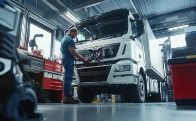 Truck- en trailerwerkplaats met APK- en tachograaferkenning. Neem contact op via Brookz.