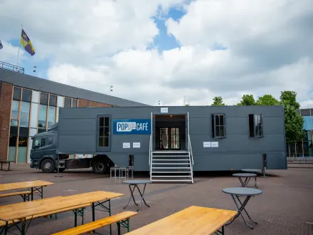 A mobile café available for rent throughout the Netherlands for parties and events. Contact us at Brookz.