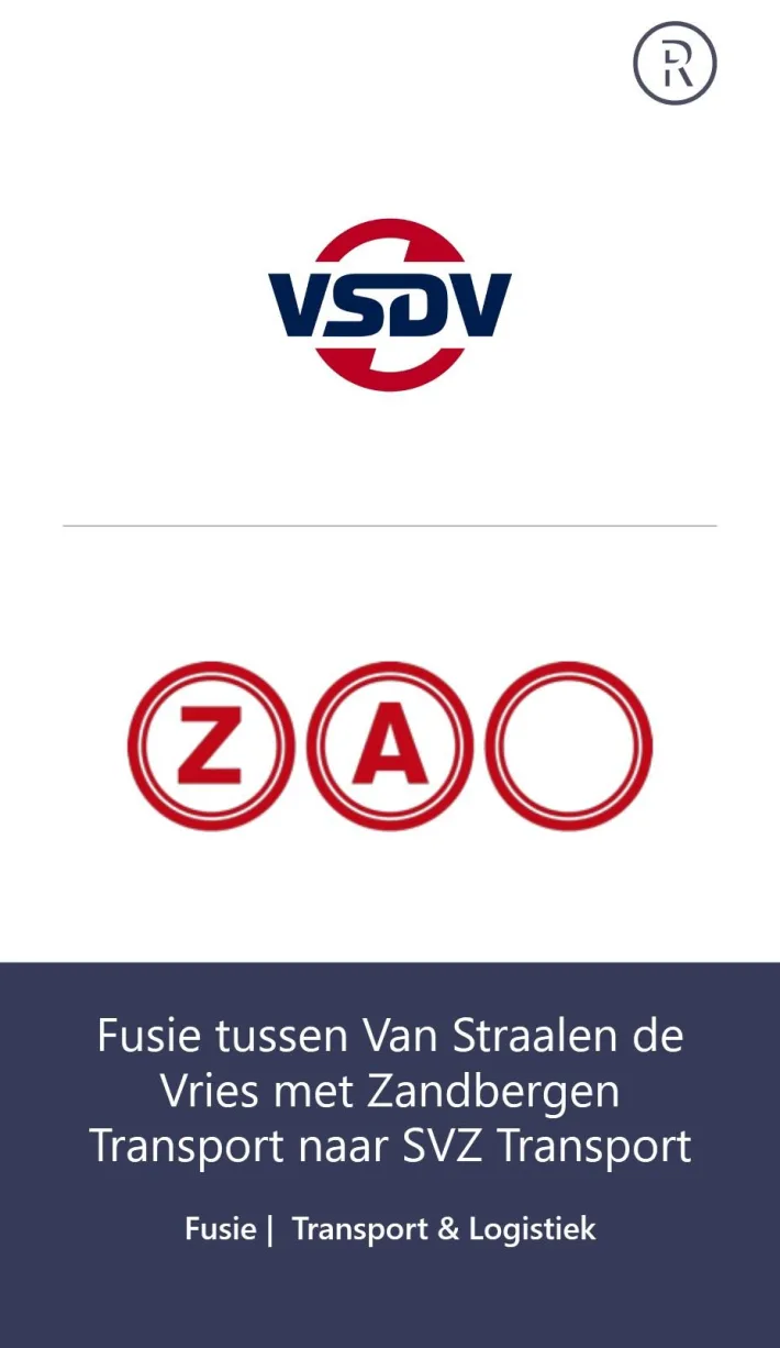 Fusie tussen Van Straalen de Vries Transport (VSDV) en Zandbergen Transport fuseren tot SVZ Transport