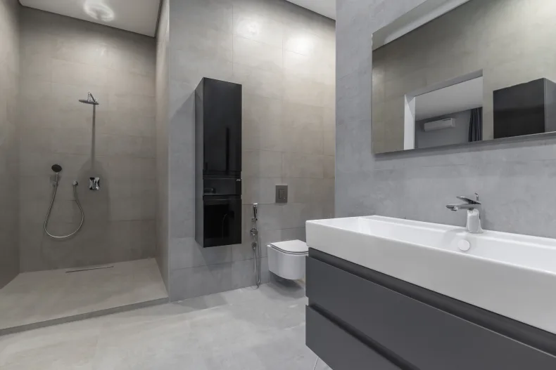 Sanitair- en tegelshowroom. Neem contact op via Brookz.