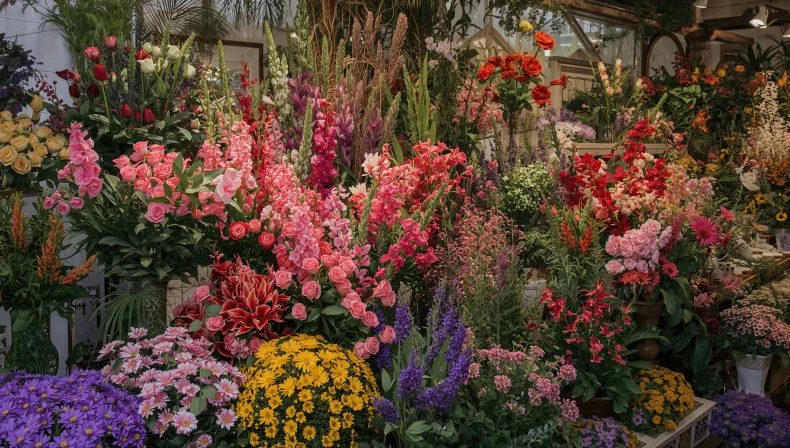 Bloemenwinkel met een groot assortiment bloemen en planten. Neem contact op via Brookz.