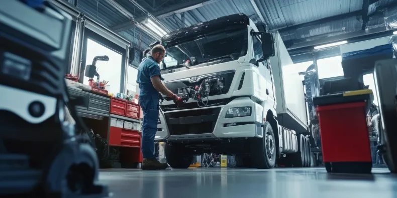 Truck- en trailerwerkplaats met APK- en tachograaferkenning. Neem contact op via Brookz.