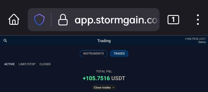$105 profit in demo account