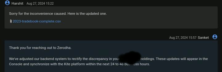 Zerodha staff admitting that there were issue
