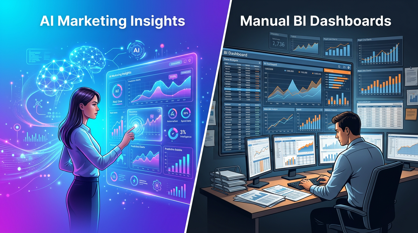 AI Marketing Insights vs Manual BI Dashboards