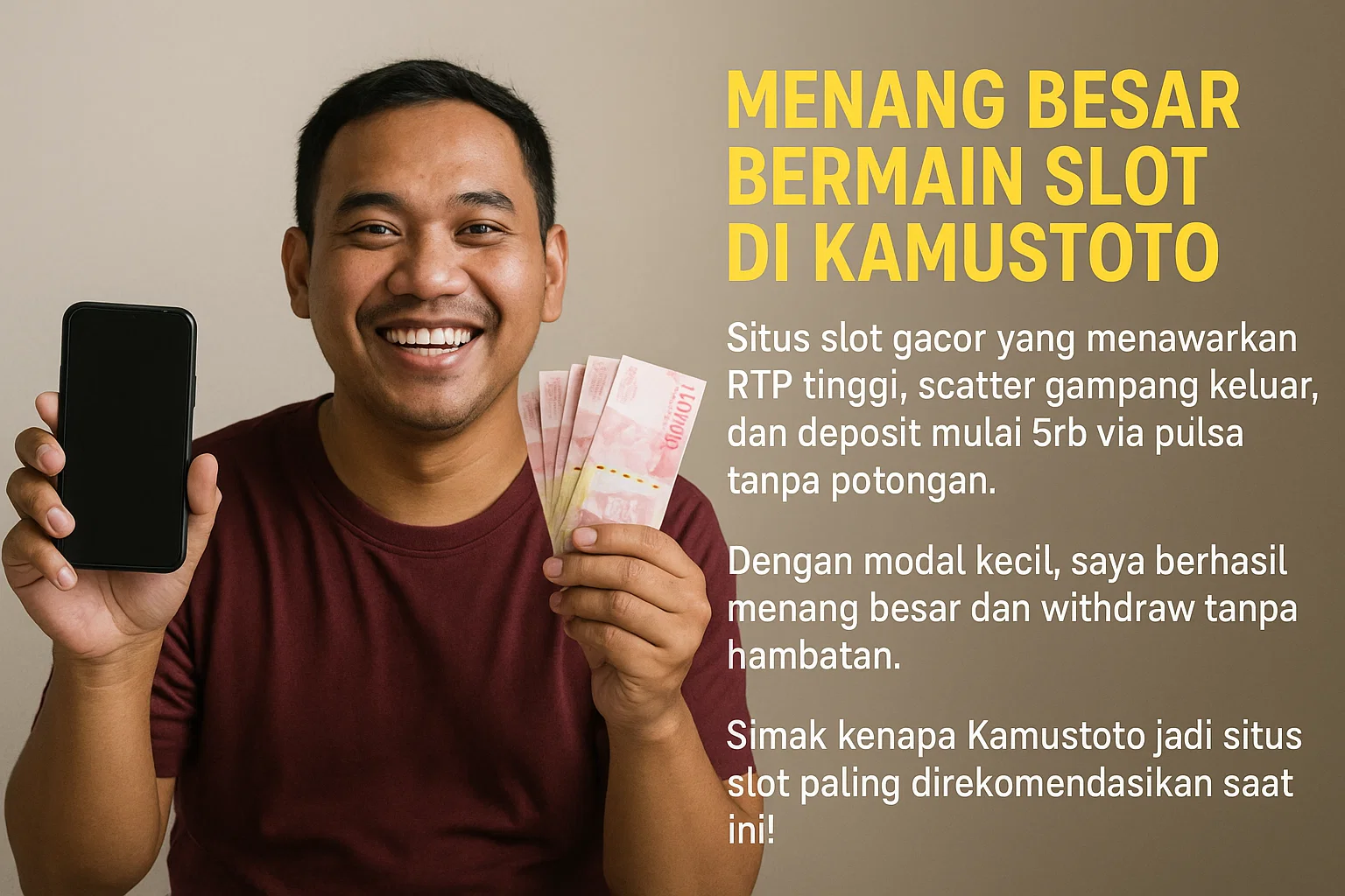 Kamustoto Memang Slot Gacor Gampang Menang, Scatter Gila, RTP Tertinggi! Deposit Cuma 5rb via Pulsa Udah Bisa Main