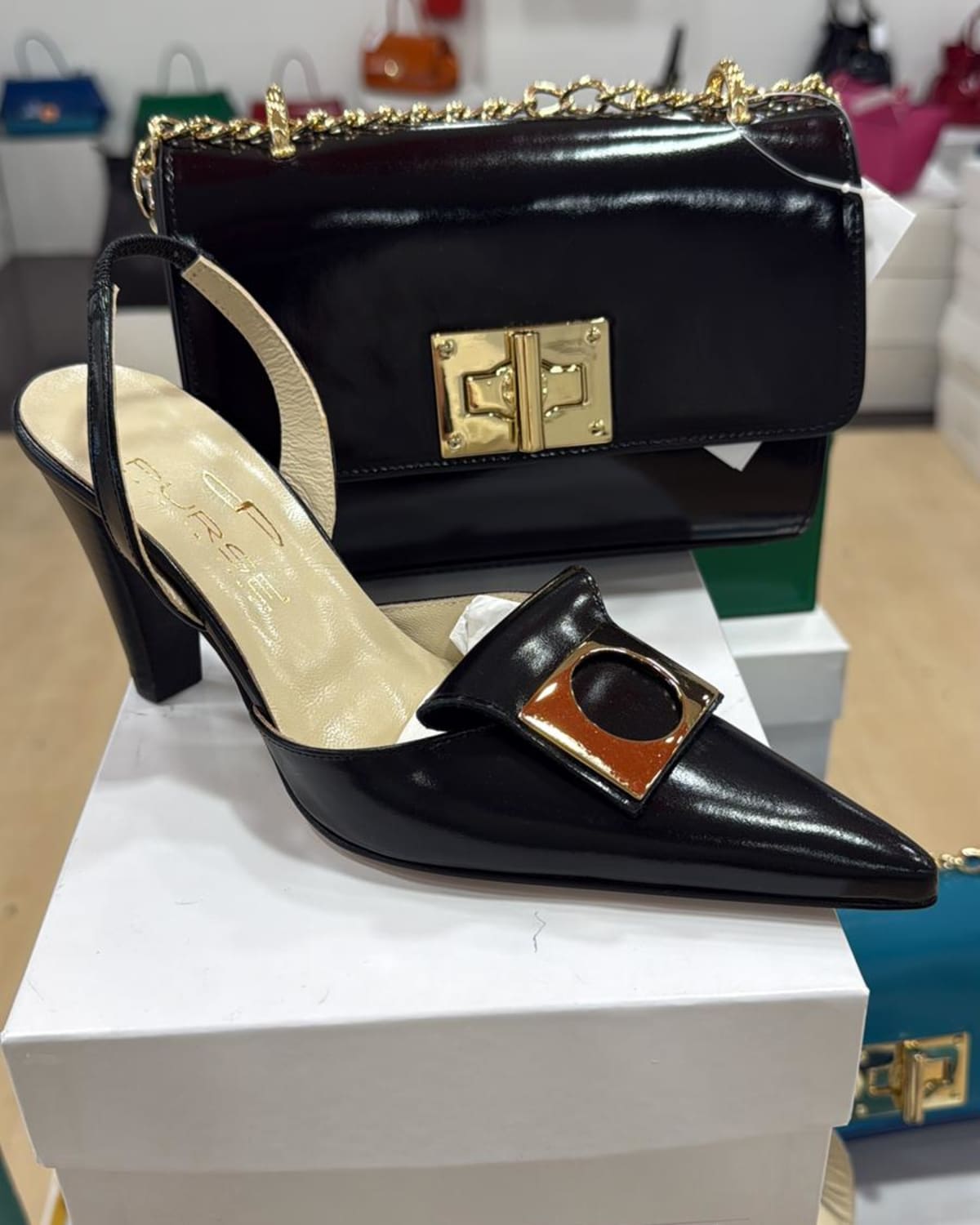 Assorted Women's Heels, Flats, and Men's Suits - three-quarter