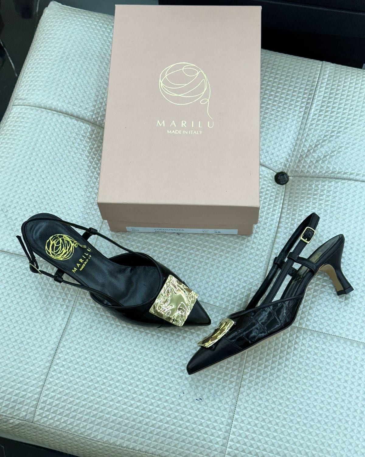 Women's Pointed Toe Slingback Heels - three-quarter