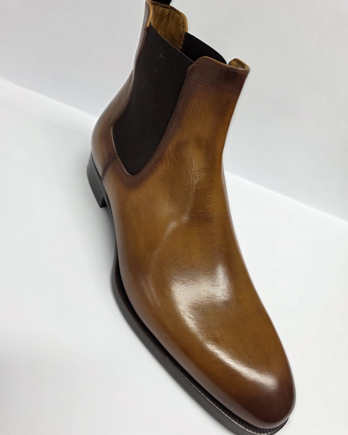 Brown Leather Chelsea Boot - three-quarter