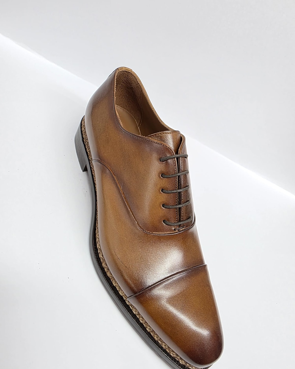 Brown Cap-Toe Oxford Shoe - three-quarter