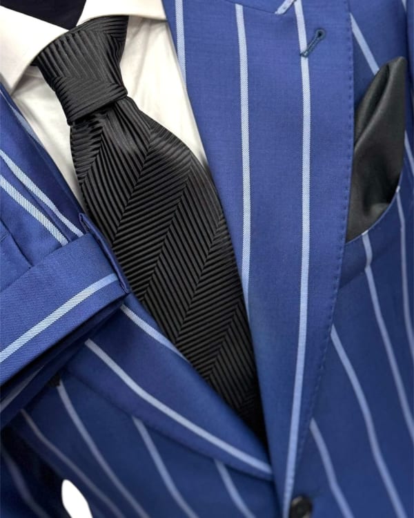 Blue Striped Formal Suit