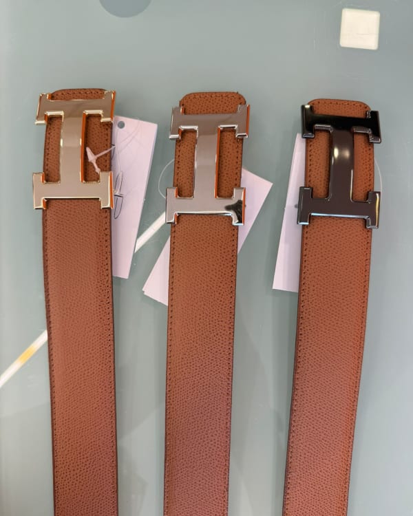 Brown Leather "H" Belt