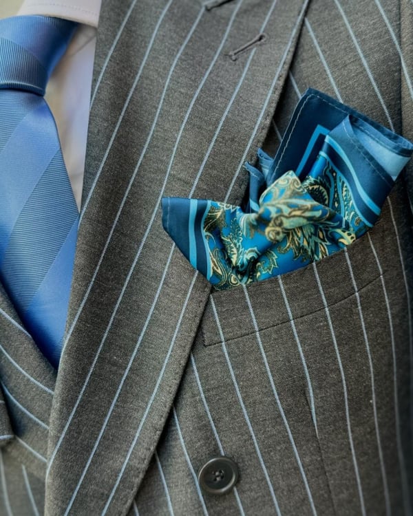 Grey Pinstripe Business Suit