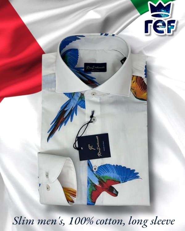 Parrot Print Cotton Shirt