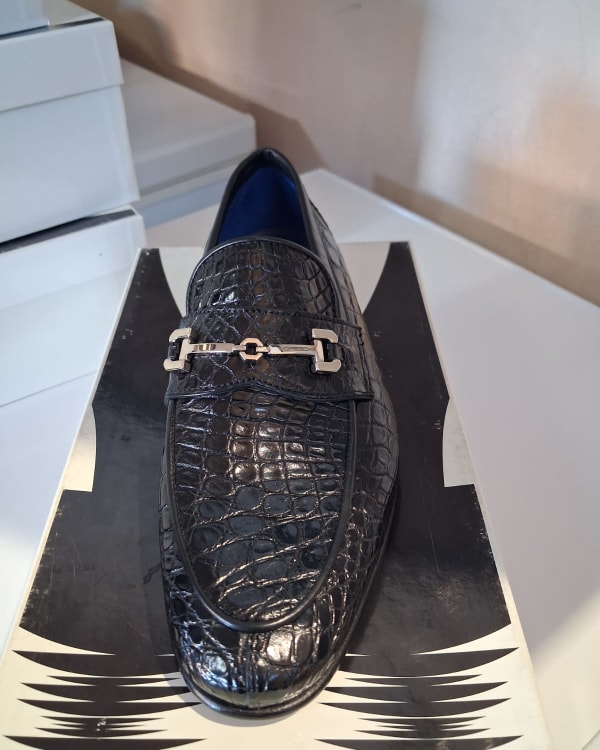 Men's Alligator Embossed Leather Dress Shoes