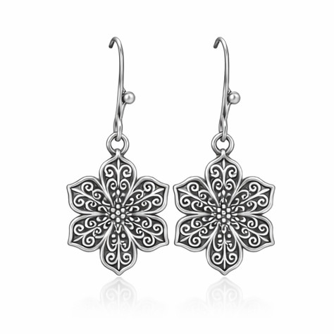 Filigree Petunia Charm Earrings