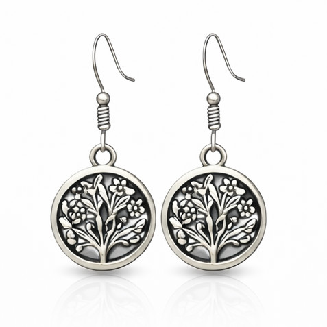 Framed Flowers Charm Earrings