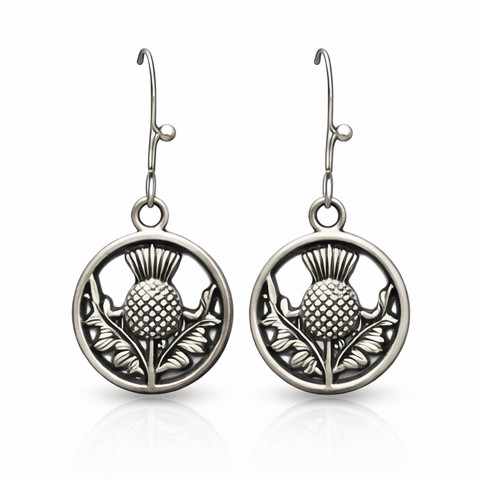 Framed Thistle Charm Earrings