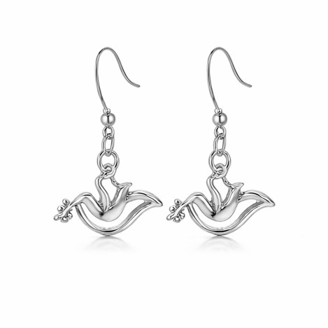 Peace Dove Charm Earrings