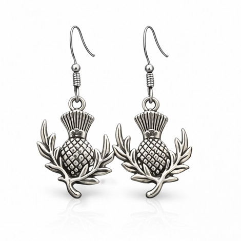 Scottish Thistle Charm Earrings