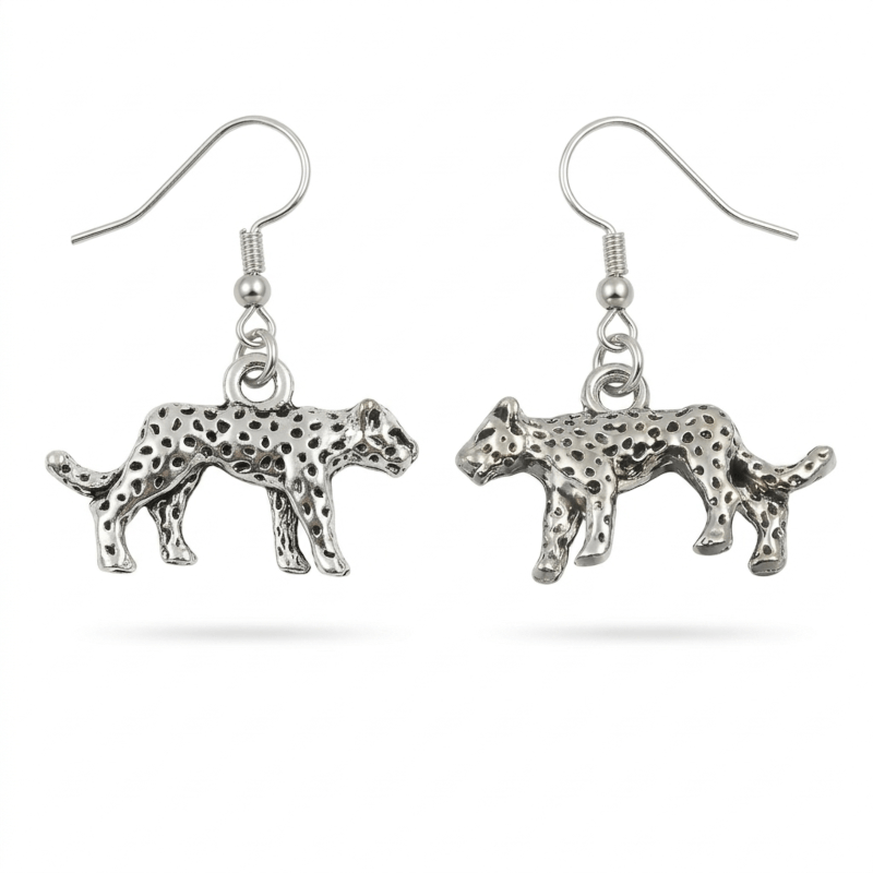 Cheetah Animal Charm Earrings