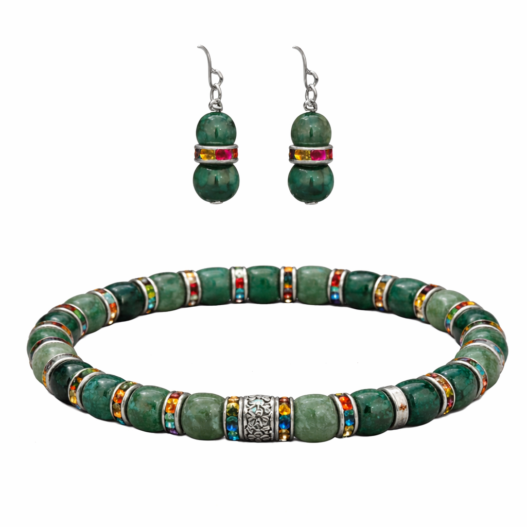 Kaleidoscope Teal Bracelet & Earring Set