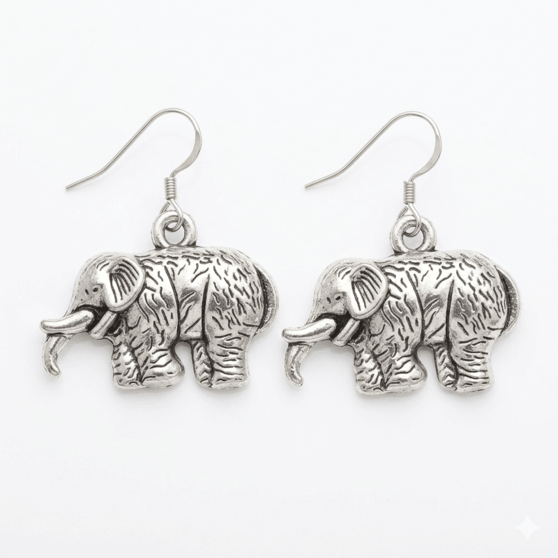 Mammoth Animal Charm Earrings