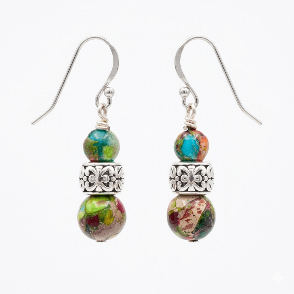 Rainbow bead earrings style 3