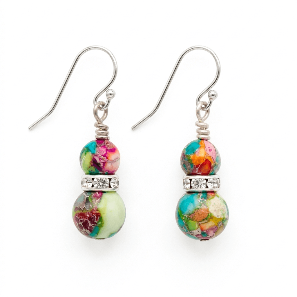 Rainbow bead earrings style 2