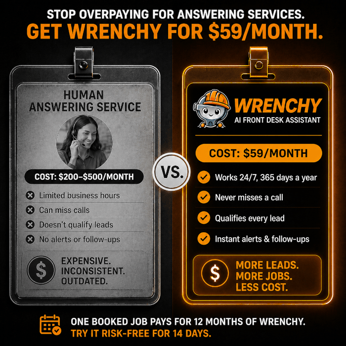 Answering service vs Wrenchy