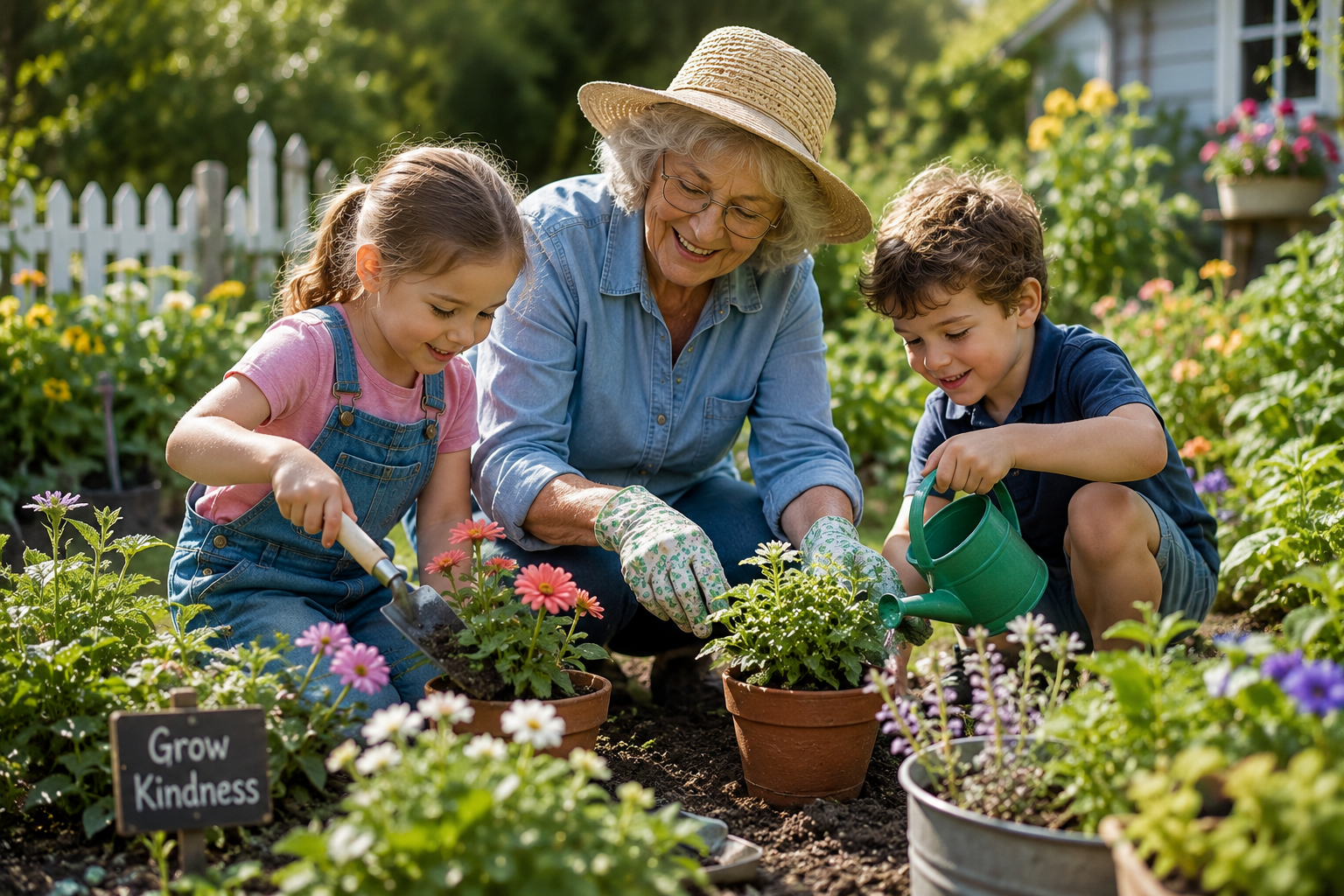 Older adult gardening