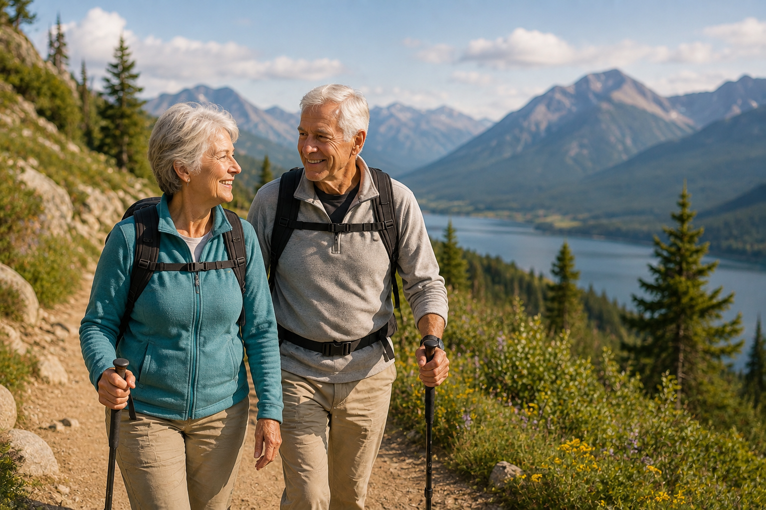 Older adult hiking