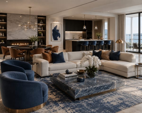 Blue lounge furniture