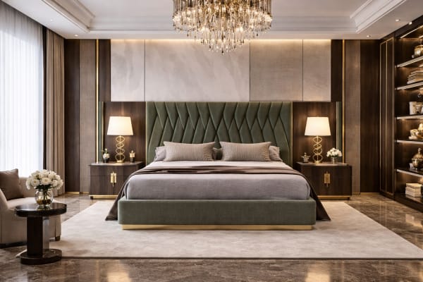 Green headboard