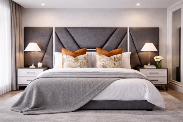 Grey headboard