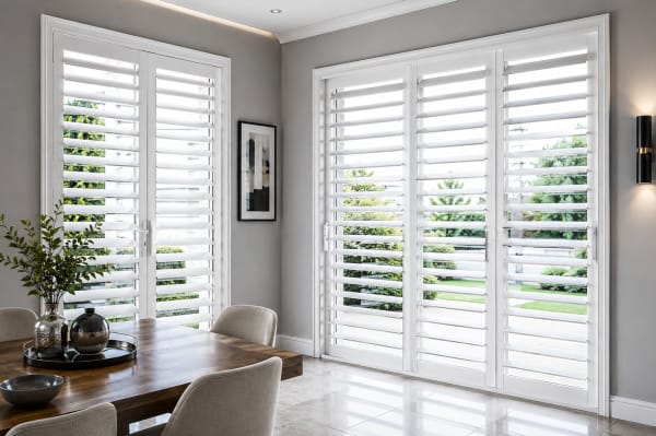 Security shutters grey wall