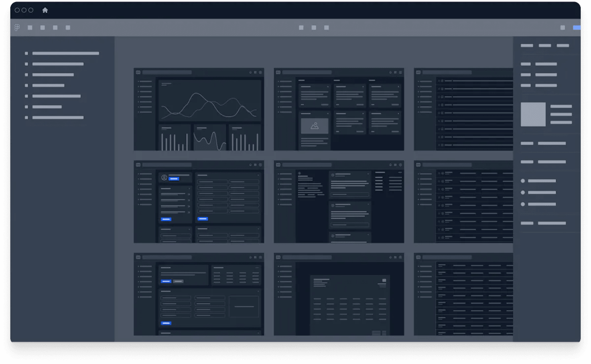 Flowbite Figma Design System mockup (dark mode)