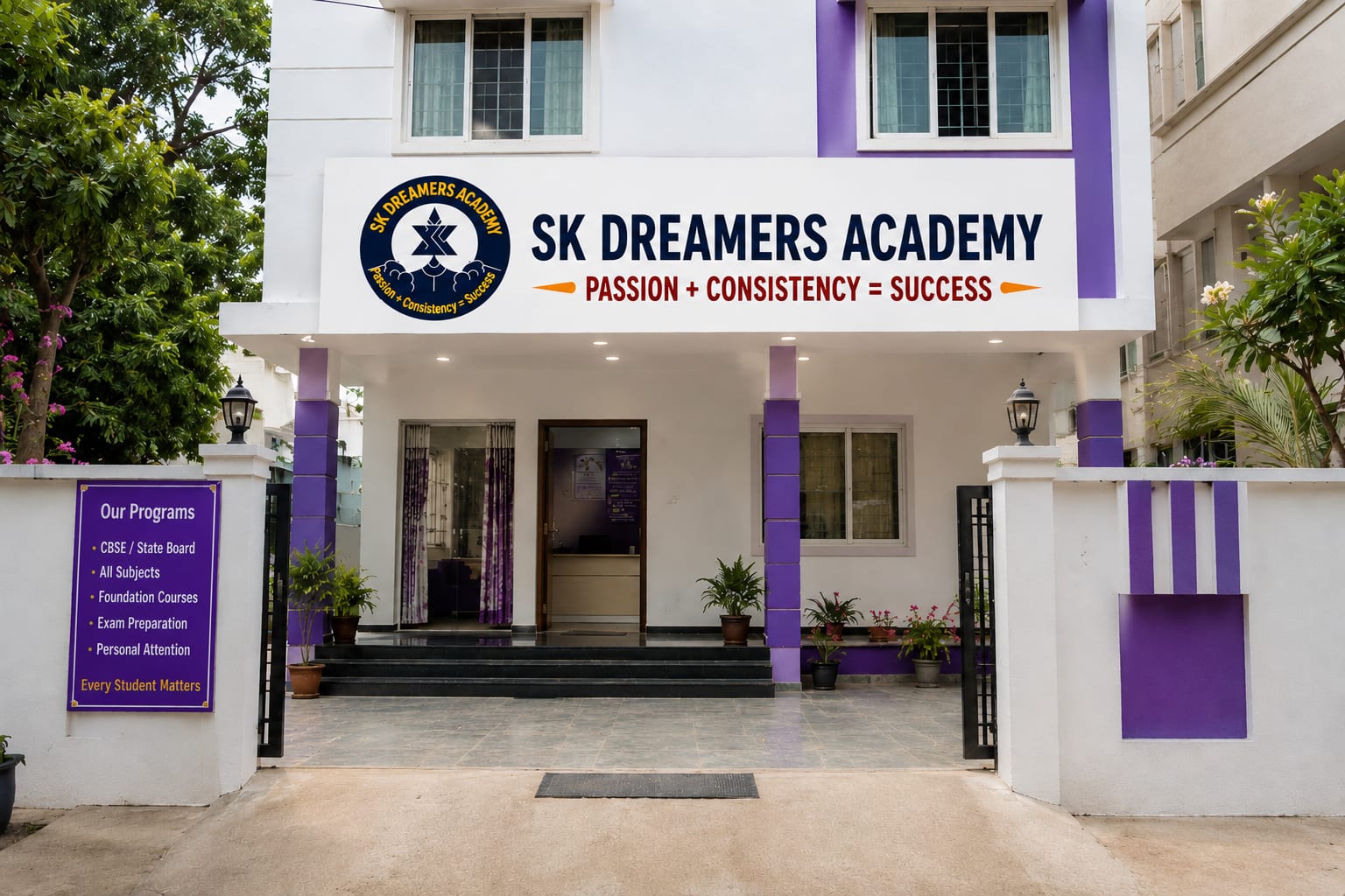 SK Dreamers Academy Center Campus Building in Thiruvottiyur Chennai
