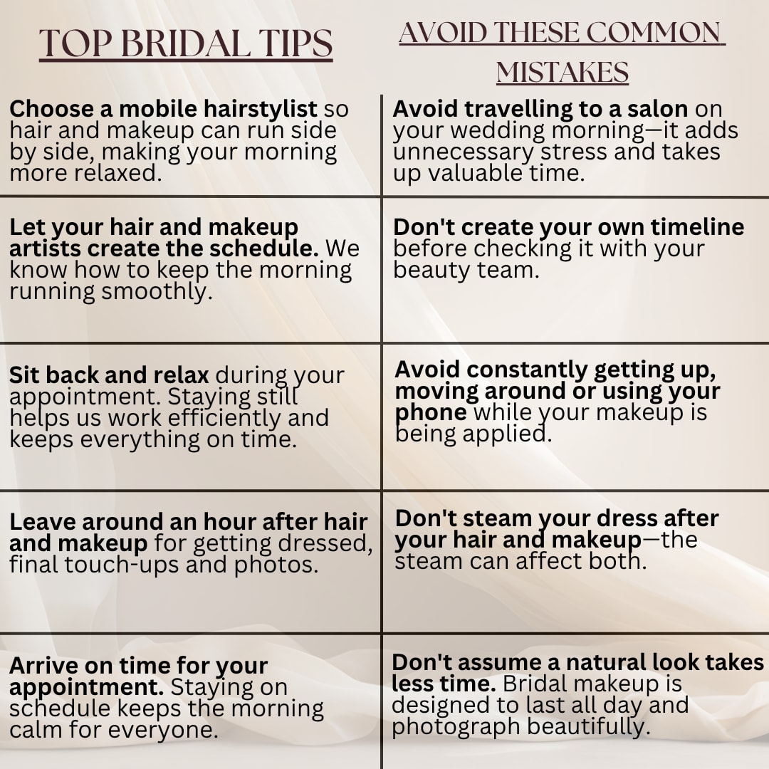 Top Bridal Tips & Common Mistakes
